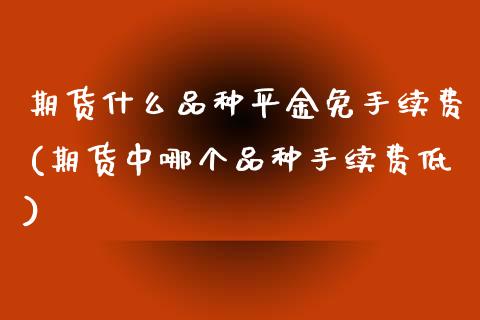 期货什么品种平金免手续费(期货中哪个品种手续费低)_https://www.boyangwujin.com_期货科普_第1张