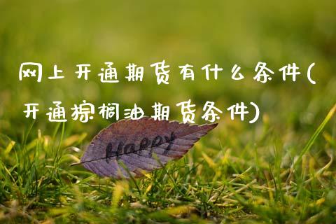 网上开通期货有什么条件(开通棕榈油期货条件)_https://www.boyangwujin.com_原油直播间_第1张