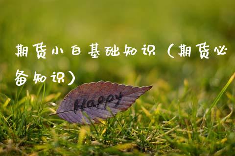 期货小白基础知识（期货必备知识）_https://www.boyangwujin.com_期货直播间_第1张