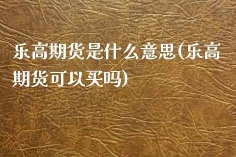 乐高期货是什么意思(乐高期货可以买吗)_https://www.boyangwujin.com_期货直播间_第1张