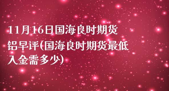 11月16日国海良时期货铝早评(国海良时期货最低入金需多少)_https://www.boyangwujin.com_期货直播间_第1张