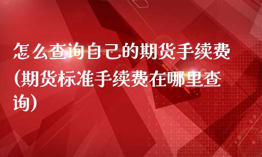 怎么查询自己的期货手续费(期货标准手续费在哪里查询)_https://www.boyangwujin.com_内盘期货_第1张