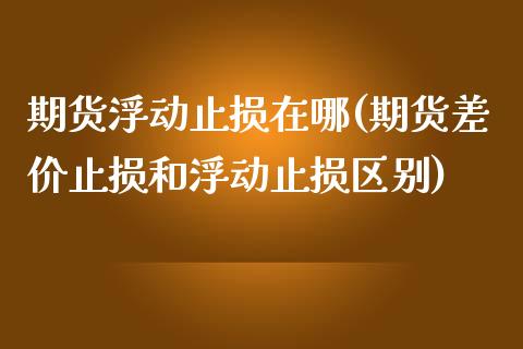 期货浮动止损在哪(期货差价止损和浮动止损区别)_https://www.boyangwujin.com_期货科普_第1张