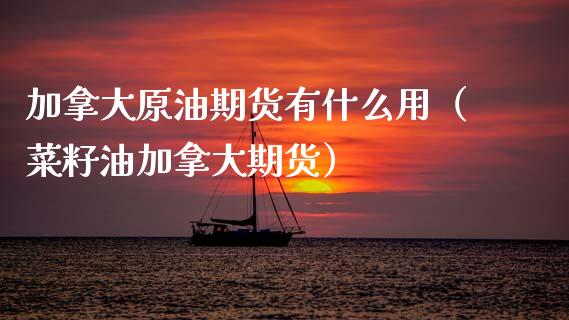 加拿大原油期货有什么用（菜籽油加拿大期货）