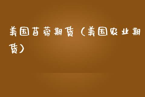 美国苜蓿期货（美国农业期货）_https://www.boyangwujin.com_期货直播间_第1张