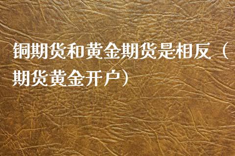 铜期货和黄金期货是相反（期货黄金开户）_https://www.boyangwujin.com_期货直播间_第1张
