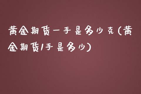 黄金期货一手是多少克(黄金期货1手是多少)_https://www.boyangwujin.com_期货直播间_第1张