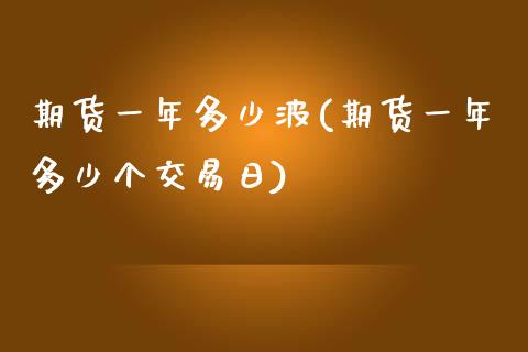 期货一年多少波(期货一年多少个交易日)_https://www.boyangwujin.com_道指期货_第1张
