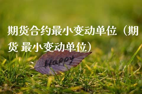 期货合约最小变动单位（期货 最小变动单位）_https://www.boyangwujin.com_纳指期货_第1张