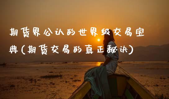 期货界公认的世界级交易宝典(期货交易的真正秘诀)_https://www.boyangwujin.com_期货直播间_第1张