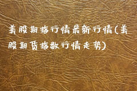 美股期指行情最新行情(美股期货指数行情走势)