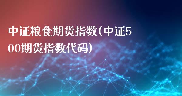 中证粮食期货指数(中证500期货指数代码)