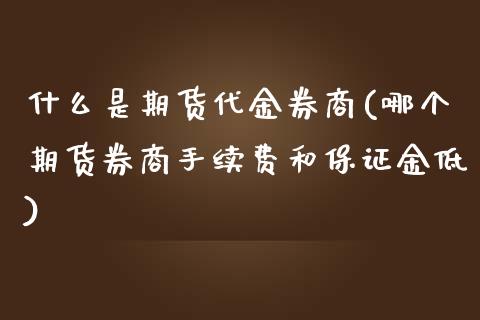 什么是期货代金券商(哪个期货券商手续费和保证金低)_https://www.boyangwujin.com_道指期货_第1张