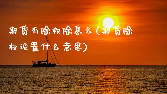 期货有除权除息么(期货除权设置什么意思)