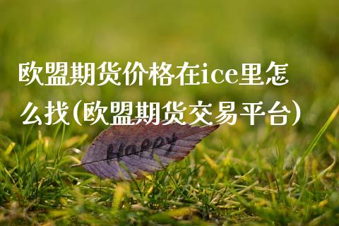 欧盟期货价格在ice里怎么找(欧盟期货交易平台)_https://www.boyangwujin.com_原油期货_第1张