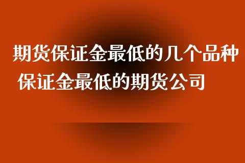 期货保证金最低的几个品种 保证金最低的期货公司