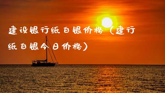 建设银行纸白银价格（建行纸白银今日价格）_https://www.boyangwujin.com_期货直播间_第1张