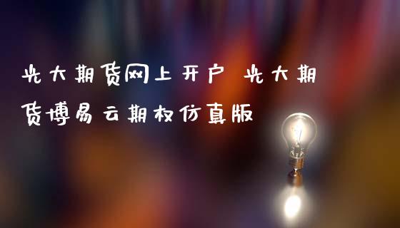 光大期货网上开户 光大期货博易云期权仿真版