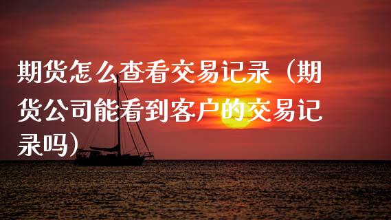 期货怎么查看交易记录（期货公司能看到客户的交易记录吗）_https://www.boyangwujin.com_期货直播间_第1张
