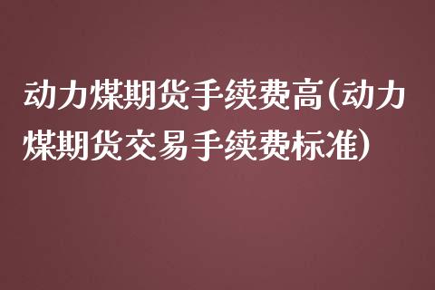 动力煤期货手续费高(动力煤期货交易手续费标准)