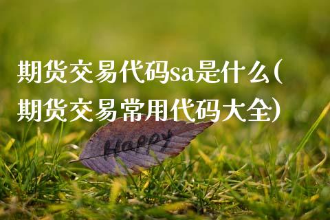 期货交易代码sa是什么(期货交易常用代码大全)_https://www.boyangwujin.com_恒生指数_第1张