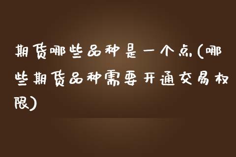 期货哪些品种是一个点(哪些期货品种需要开通交易权限)