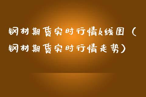 钢材期货实时行情k线图（钢材期货实时行情走势）_https://www.boyangwujin.com_黄金期货_第1张