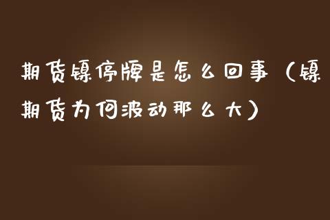 期货镍停牌是怎么回事（镍期货为何波动那么大）