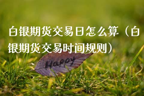 白银期货交易日怎么算（白银期货交易时间规则）_https://www.boyangwujin.com_道指期货_第1张