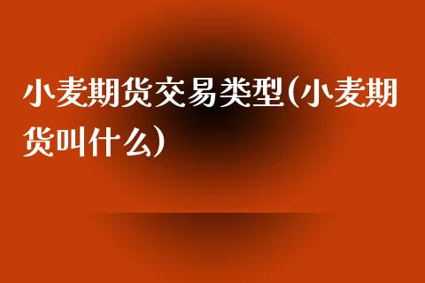 小麦期货交易类型(小麦期货叫什么)