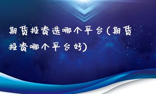 期货投资选哪个平台(期货投资哪个平台好)