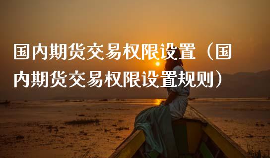 国内期货交易权限设置（国内期货交易权限设置规则）