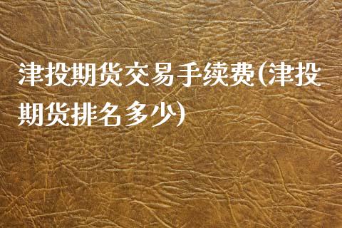 津投期货交易手续费(津投期货排名多少)