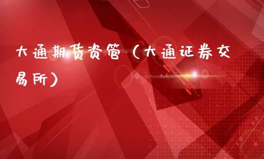 大通期货资管（大通证券交易所）_https://www.boyangwujin.com_道指期货_第1张