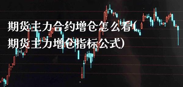 期货主力合约增仓怎么看(期货主力增仓指标公式)_https://www.boyangwujin.com_期货直播间_第1张