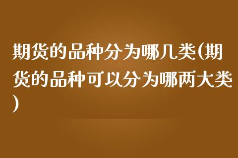 期货的品种分为哪几类(期货的品种可以分为哪两大类)_https://www.boyangwujin.com_期货直播间_第1张