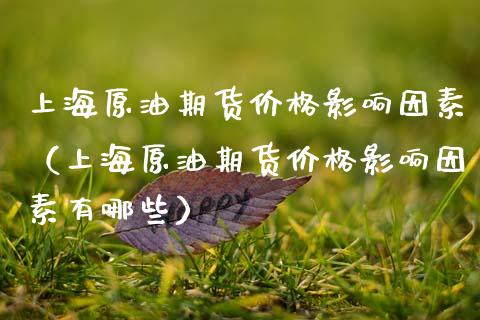 上海原油期货价格影响因素（上海原油期货价格影响因素有哪些）