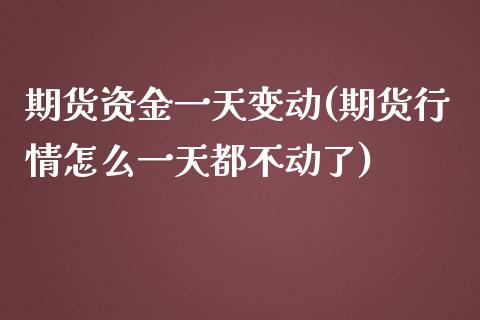 期货资金一天变动(期货行情怎么一天都不动了)_https://www.boyangwujin.com_期货直播间_第1张
