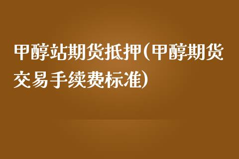 甲醇站期货抵押(甲醇期货交易手续费标准)_https://www.boyangwujin.com_期货直播间_第1张