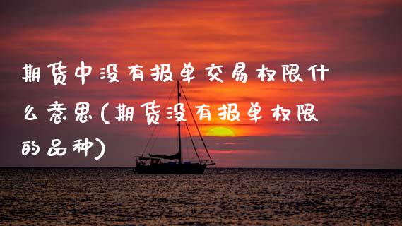 期货中没有报单交易权限什么意思(期货没有报单权限的品种)_https://www.boyangwujin.com_恒生指数_第1张