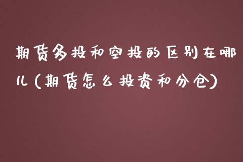 期货多投和空投的区别在哪儿(期货怎么投资和分仓)_https://www.boyangwujin.com_期货直播间_第1张