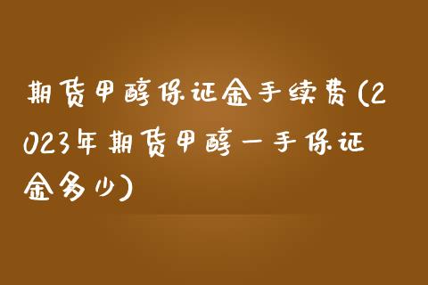 期货甲醇保证金手续费(2023年期货甲醇一手保证金多少)