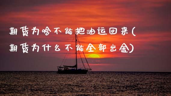 期货为啥不能把油运回来(期货为什么不能全部出金)_https://www.boyangwujin.com_道指期货_第1张