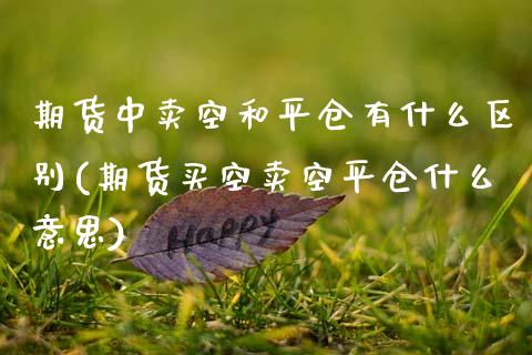 期货中卖空和平仓有什么区别(期货买空卖空平仓什么意思)_https://www.boyangwujin.com_原油直播间_第1张