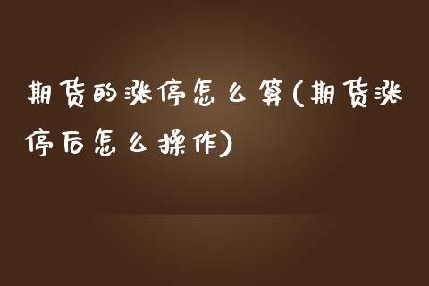 期货的涨停怎么算(期货涨停后怎么操作)_https://www.boyangwujin.com_期货科普_第1张