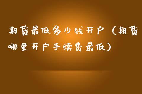 期货最低多少钱开户（期货哪里开户手续费最低）_https://www.boyangwujin.com_期货直播间_第1张
