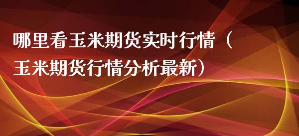 哪里看玉米期货实时行情（玉米期货行情分析最新）_https://www.boyangwujin.com_原油期货_第1张