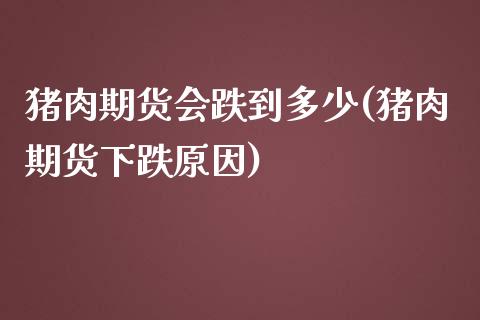 猪肉期货会跌到多少(猪肉期货下跌原因)