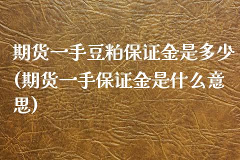 期货一手豆粕保证金是多少(期货一手保证金是什么意思)_https://www.boyangwujin.com_白银期货_第1张