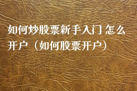 如何炒股票新手入门 怎么开户（如何股票开户）_https://www.boyangwujin.com_期货直播间_第1张